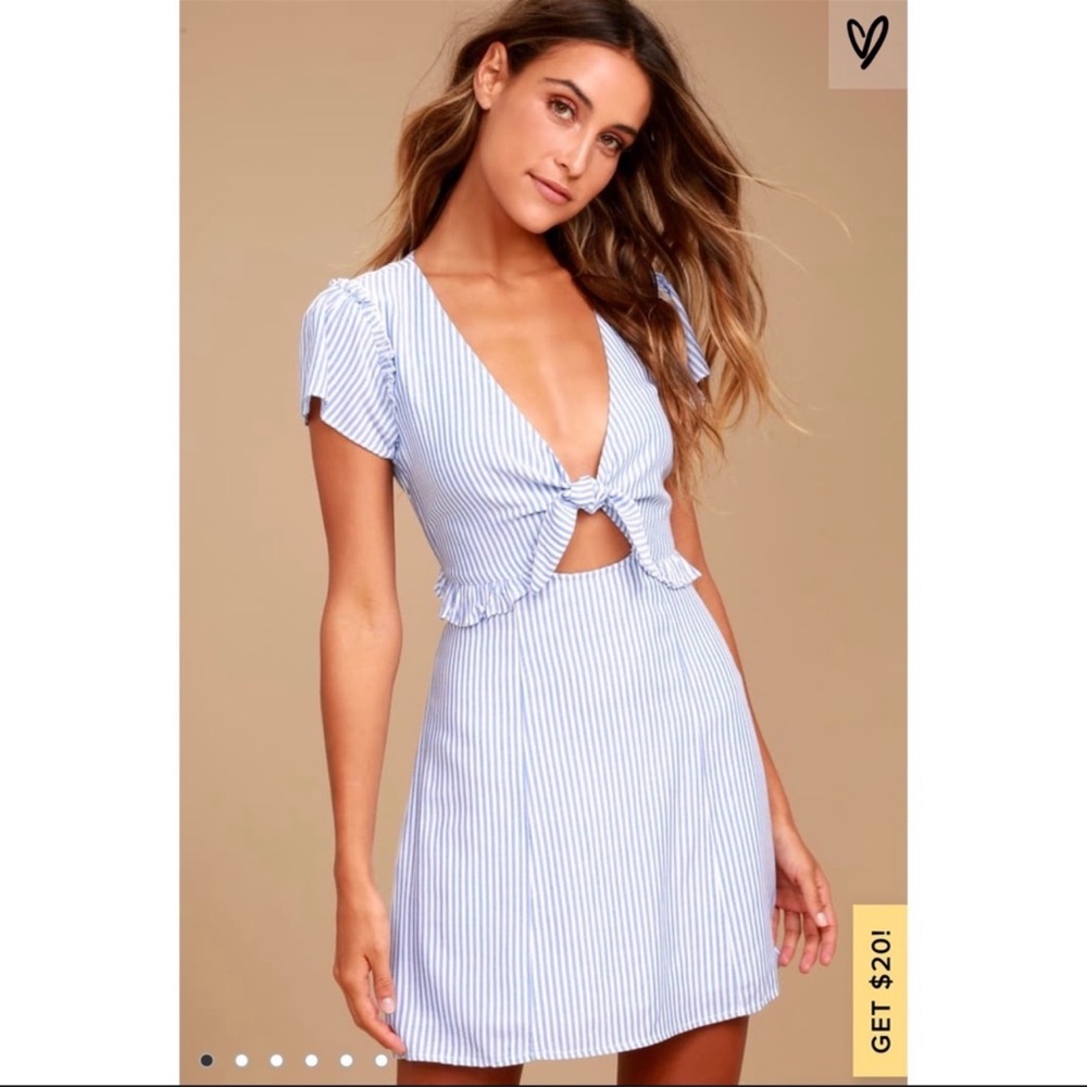 Lulus Seaport Striped Dress XS